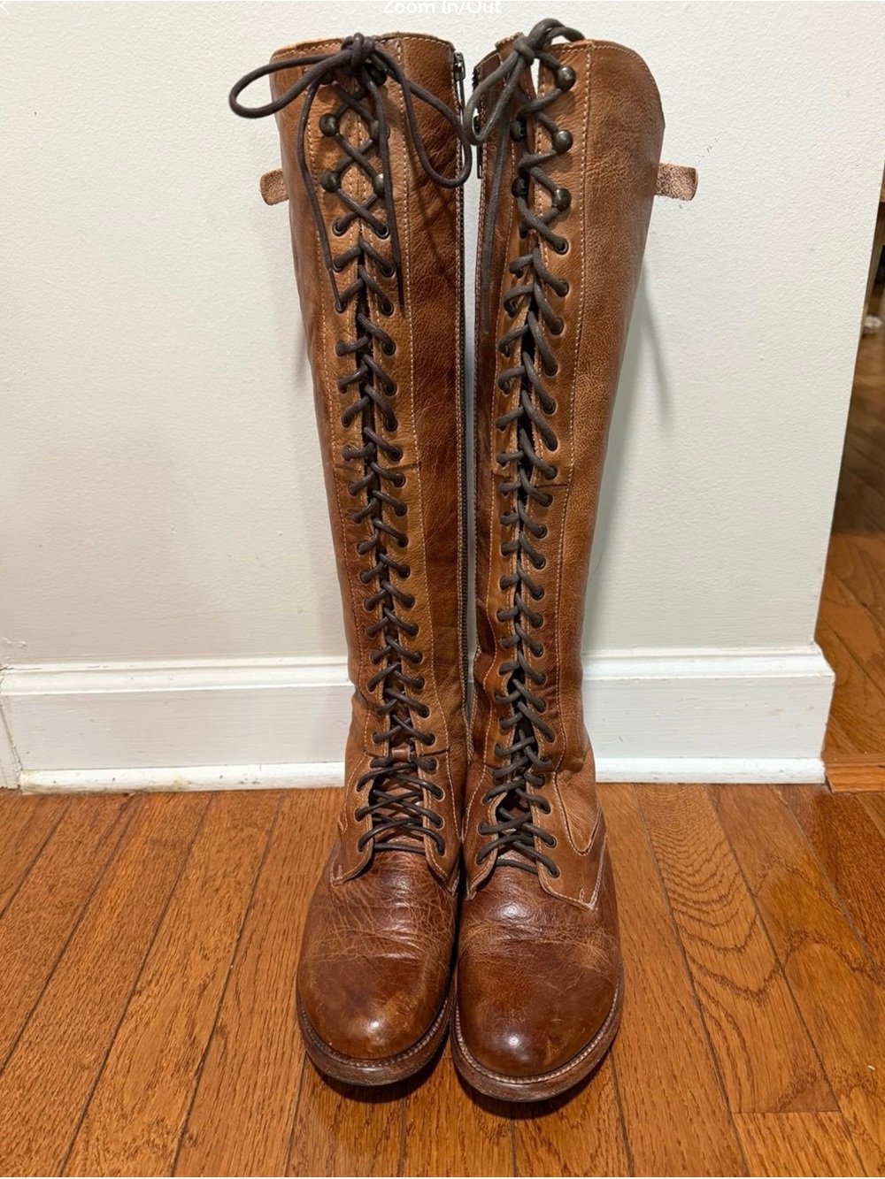 Bed Stu Della Rustic Tan  Lace-Up Over-the-Knee Leather Boots